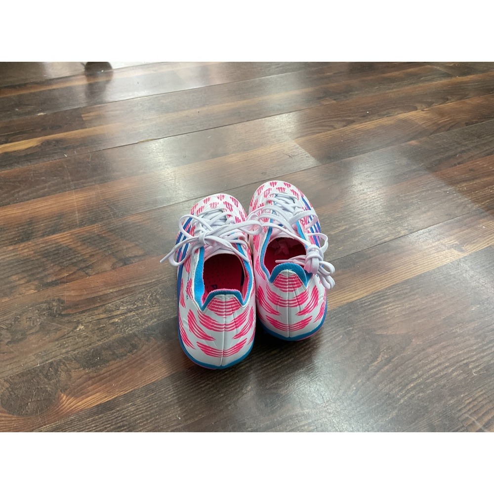 Adidas Predator Youth 5.5 Soccer Cleats White Pink Blue Firm Ground - Picture 4 of 5